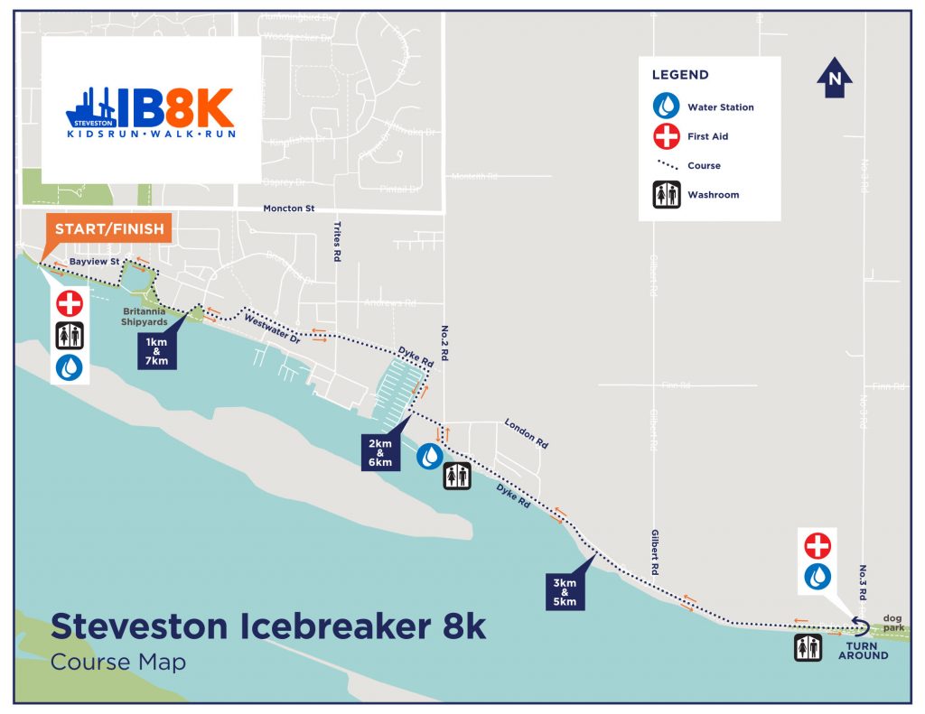 Steveston Icebreaker 8k Course Map
